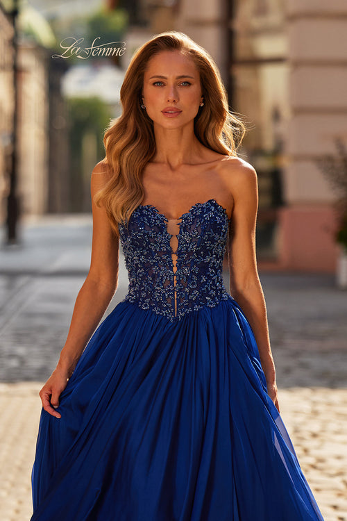 La Femme 33552 Beaded Embroidered A-Line Prom Gown