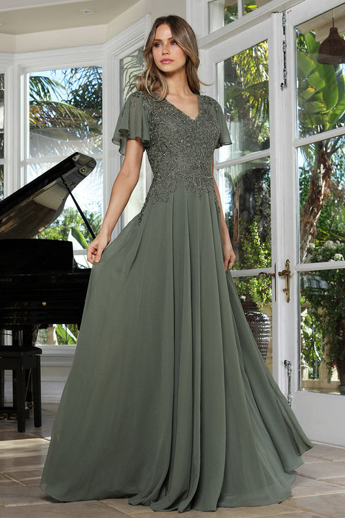 Formal Long Beaded Mother of the Bride Dress Adora Design 3356