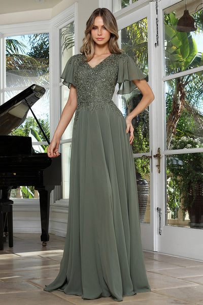 Mother of the Bride Dresses Formal Long Beaded Mother of the Bride Dress Adora Design 3356 Dark Sage