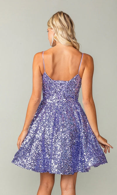 Dancing Queen Dresses  DQ-3356 Short Sequin A-Line Homecoming Dress
