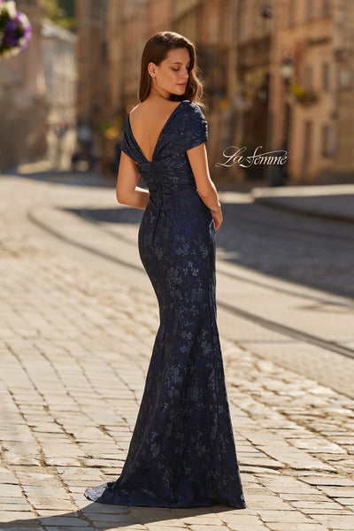 La Femme 33571 Floral Texture Sweetheart Formal Gown