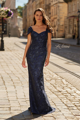 La Femme 33571 Floral Texture Sweetheart Formal Gown