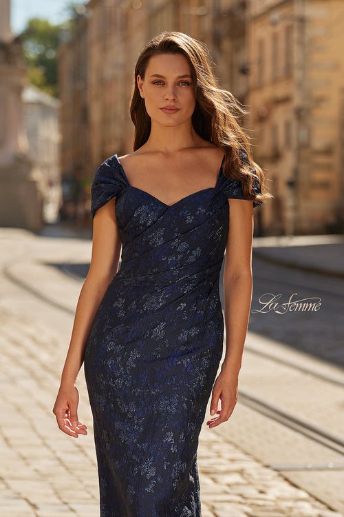 La Femme 33571 Floral Texture Sweetheart Formal Gown