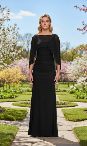 La Femme 33718 Chiffon Illusion Strapless A Line Prom Dress