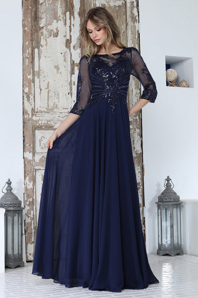 Long Formal Beaded Mother of the Bride Dress Adora Design 3382
