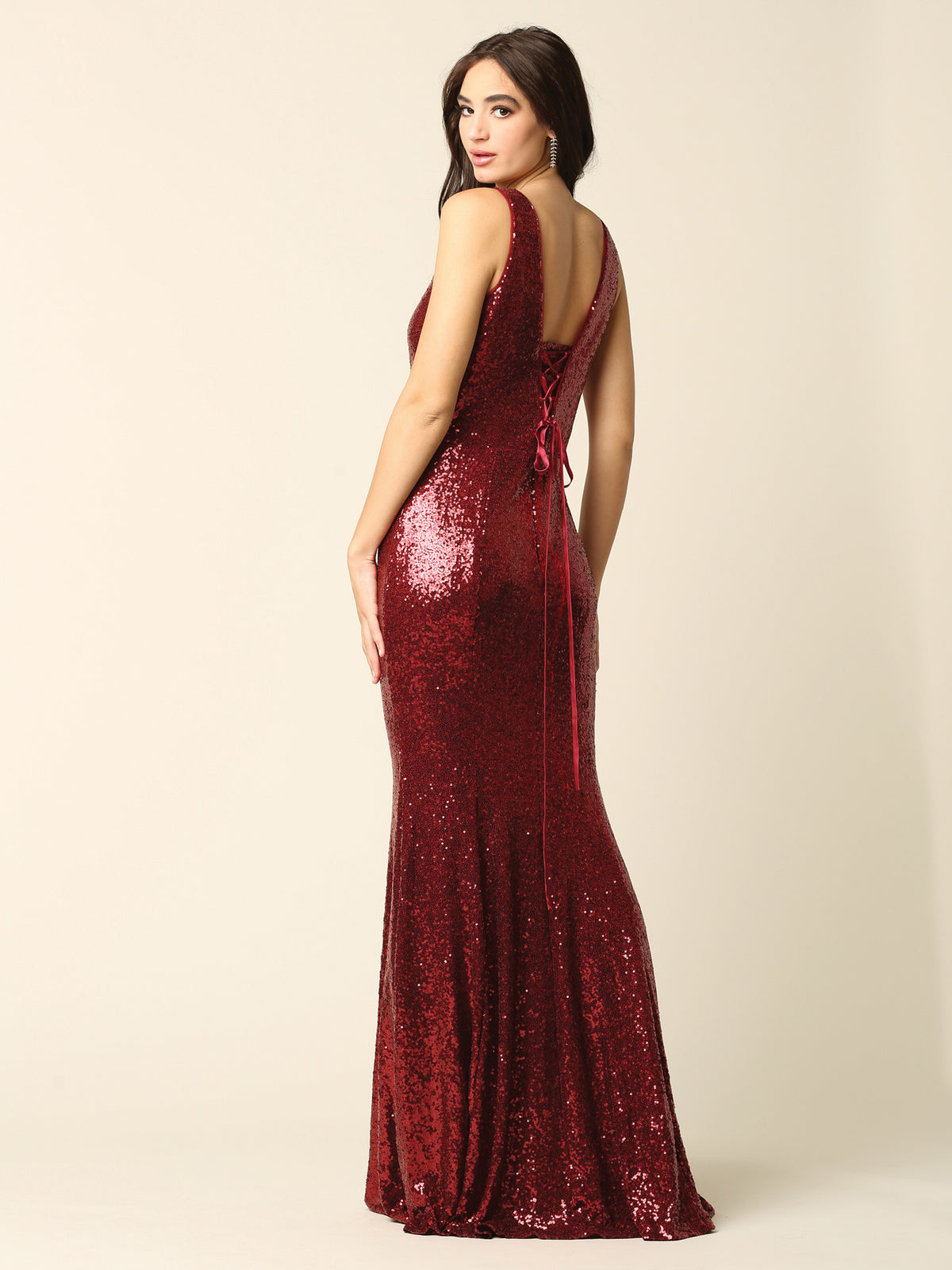Eva USA 3384 Long Fitted Formal Sleeveless Prom Dress