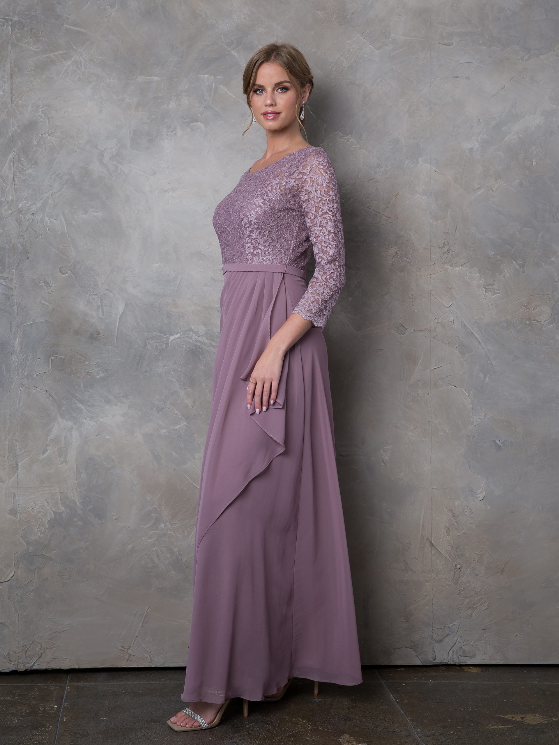 Eva Fashion 3446 Long Mother of the Bride Lace Formal Dress