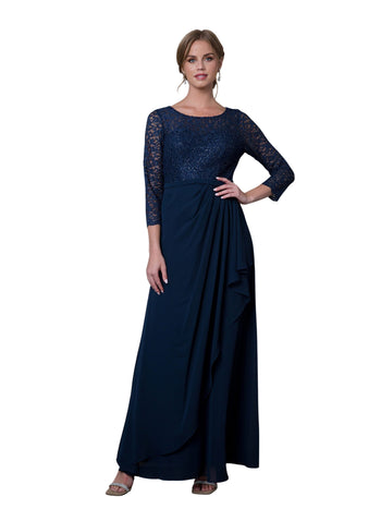 Mother of the Bride Dresses Long Mother of the Bride Lace Formal Dress Navy