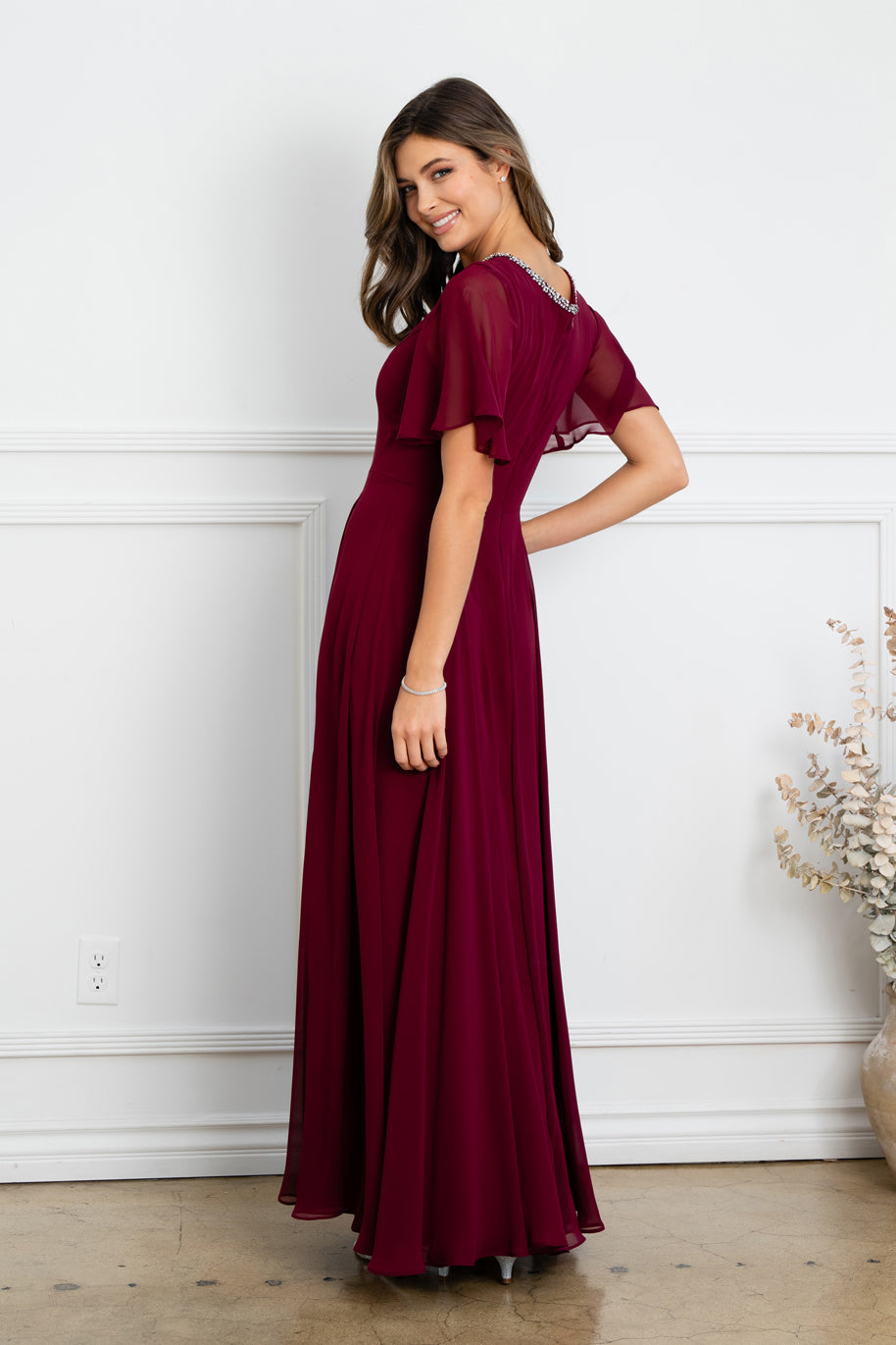 Eva USA 3468 Long Beaded Mother of the Bride Formal Dress