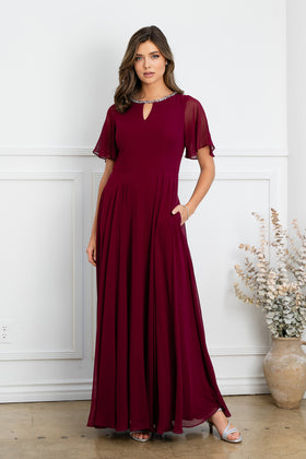 Eva USA 3468 Long Beaded Mother of the Bride Formal Dress