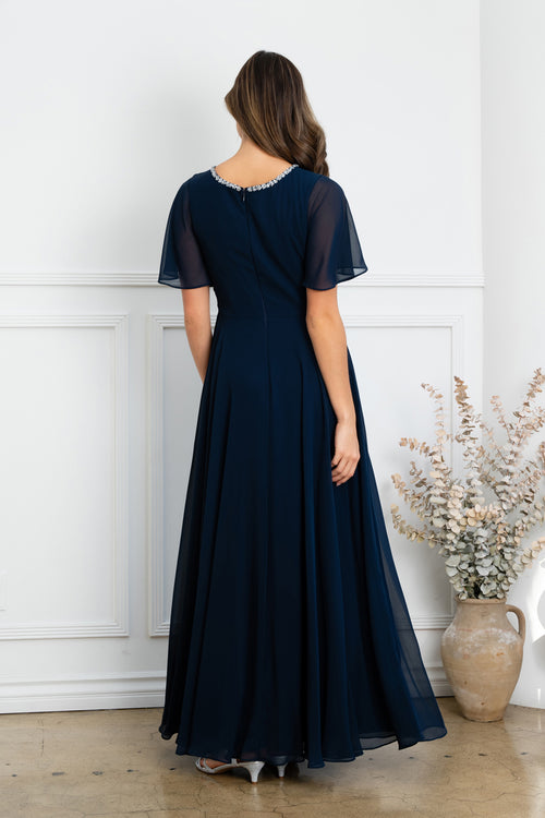 Eva USA 3468 Long Beaded Mother of the Bride Formal Dress