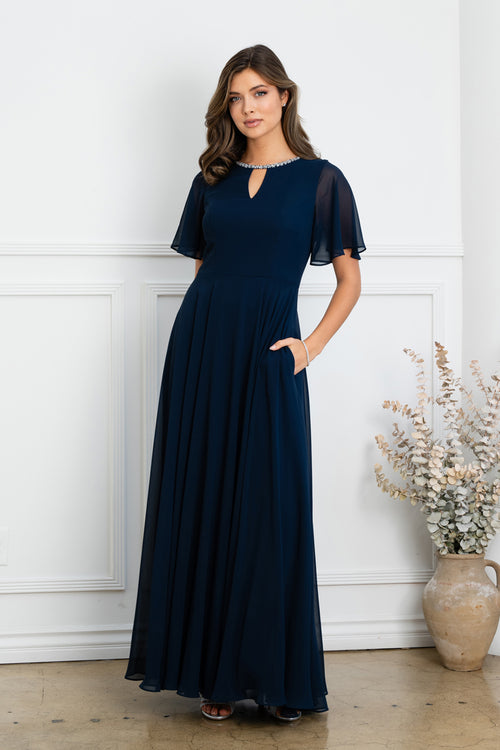 Eva USA 3468 Long Beaded Mother of the Bride Formal Dress