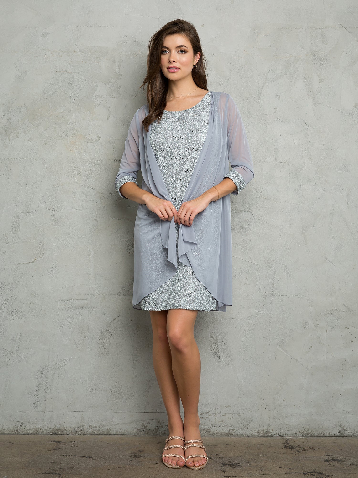 Vestido corto de dos piezas para madre de la novia Eva USA 3490