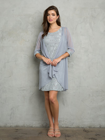 Vestido corto de dos piezas para madre de la novia Eva USA 3490