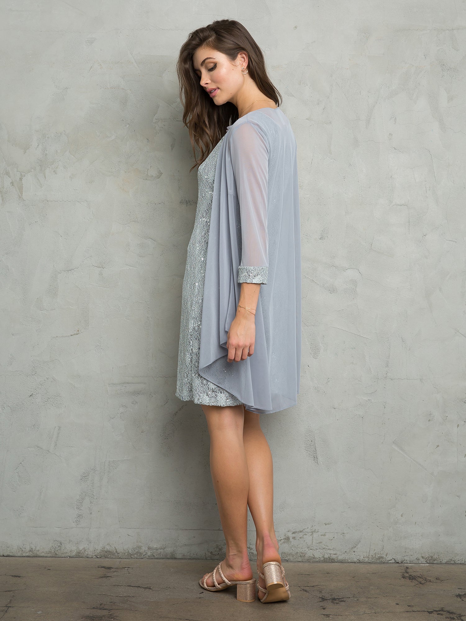 Vestido corto de dos piezas para madre de la novia Eva USA 3490