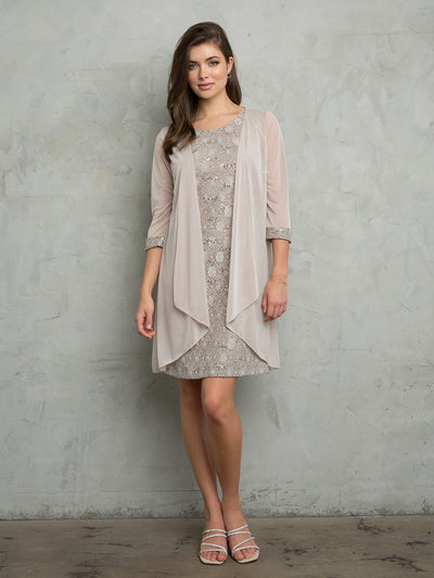 Vestido corto de dos piezas para madre de la novia Eva USA 3490