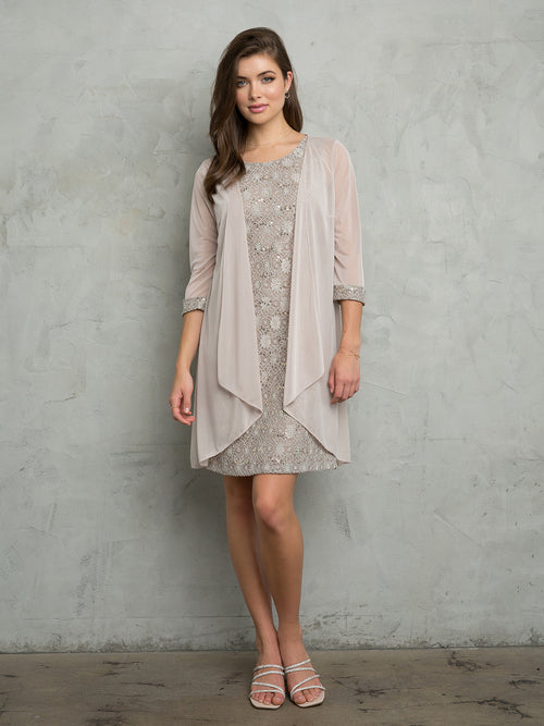 Vestido corto de dos piezas para madre de la novia Eva USA 3490
