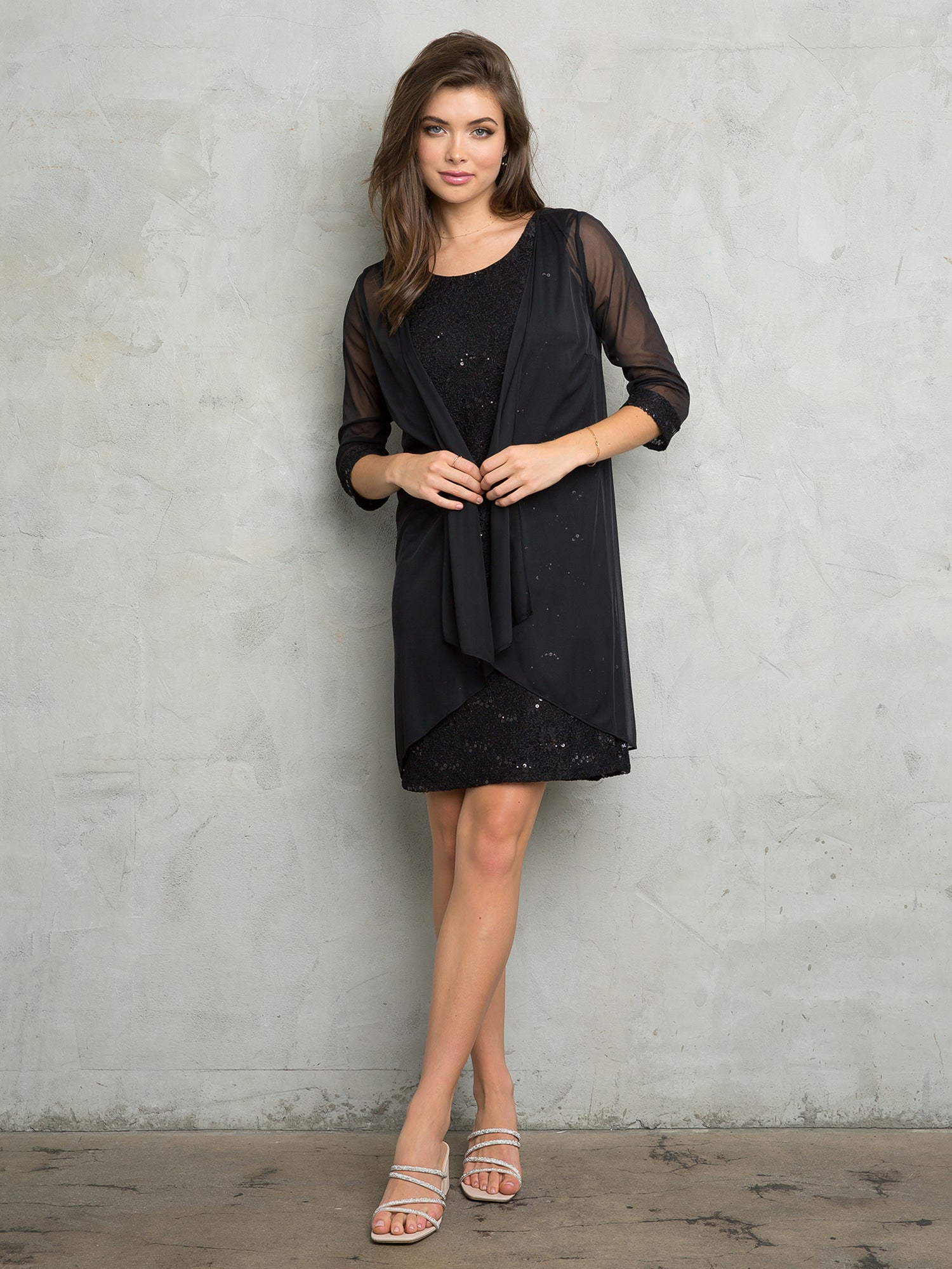 Vestido corto de dos piezas para madre de la novia Eva USA 3490