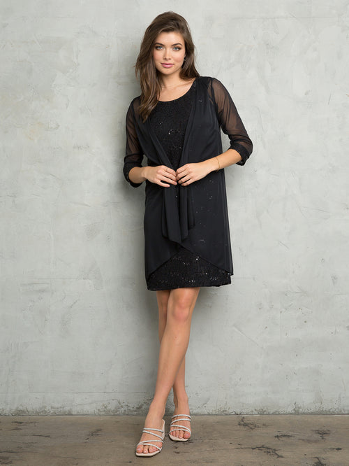 Vestido corto de dos piezas para madre de la novia Eva USA 3490