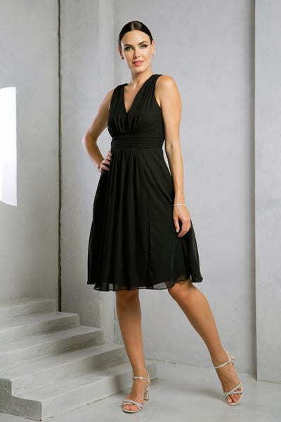 Sleeveless Ruched Waistband Chiffon A-Line Short Wedding Cocktail Dress by Eva USA 3495