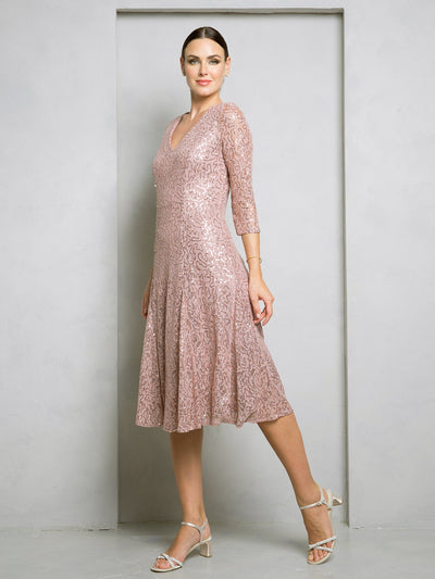 Mother of the Bride Dresses Short Sequin Mother of the Bride Lace Dress Mauve