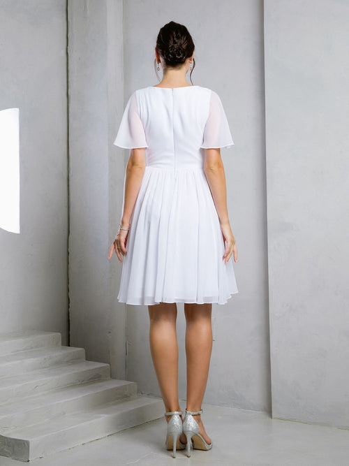 Eva USA EV3508 Structured Soft-Touch A-Line Dress with Tailored Seamwork