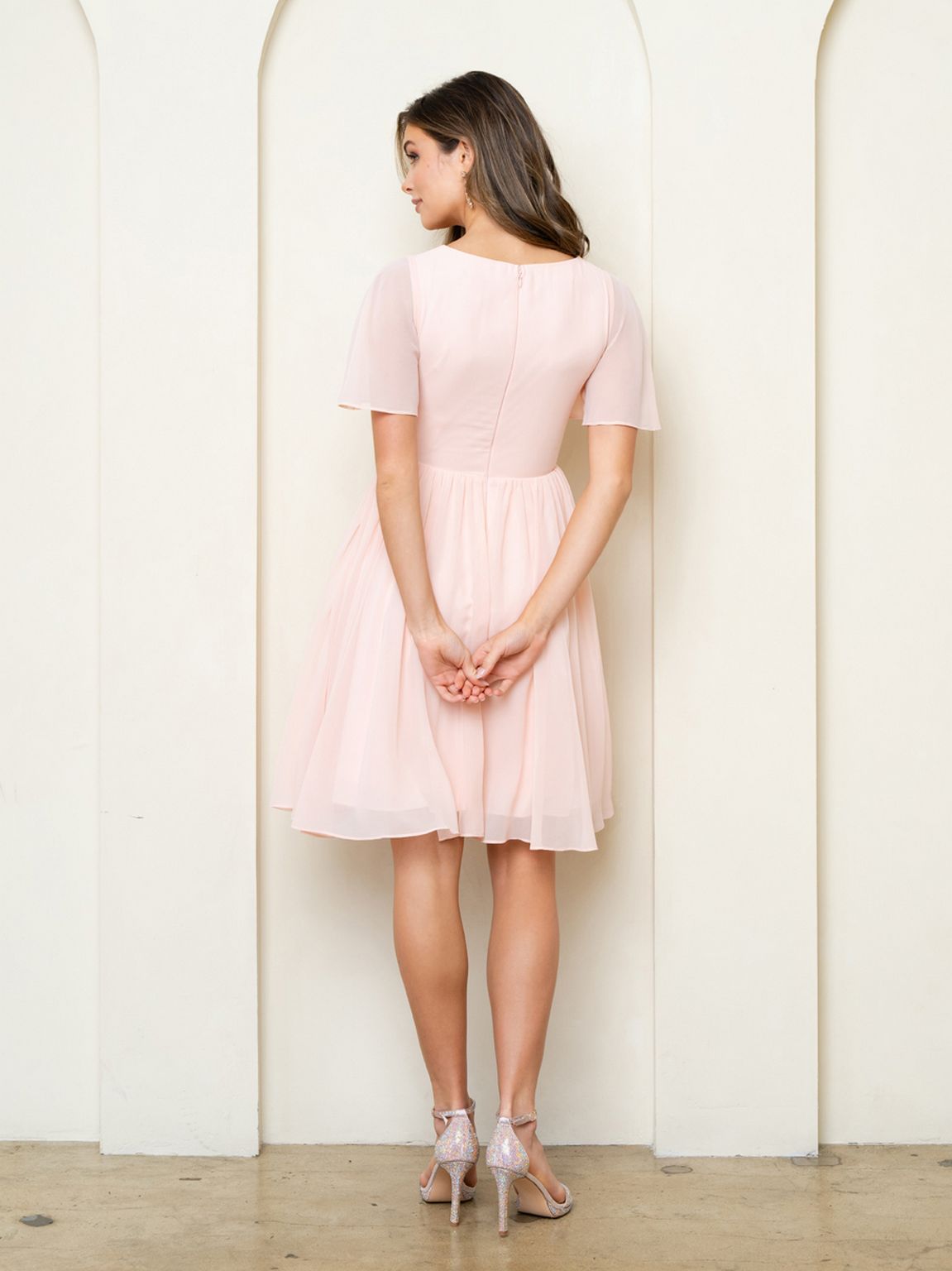 Eva USA EV3508 Structured Soft-Touch A-Line Dress with Tailored Seamwork