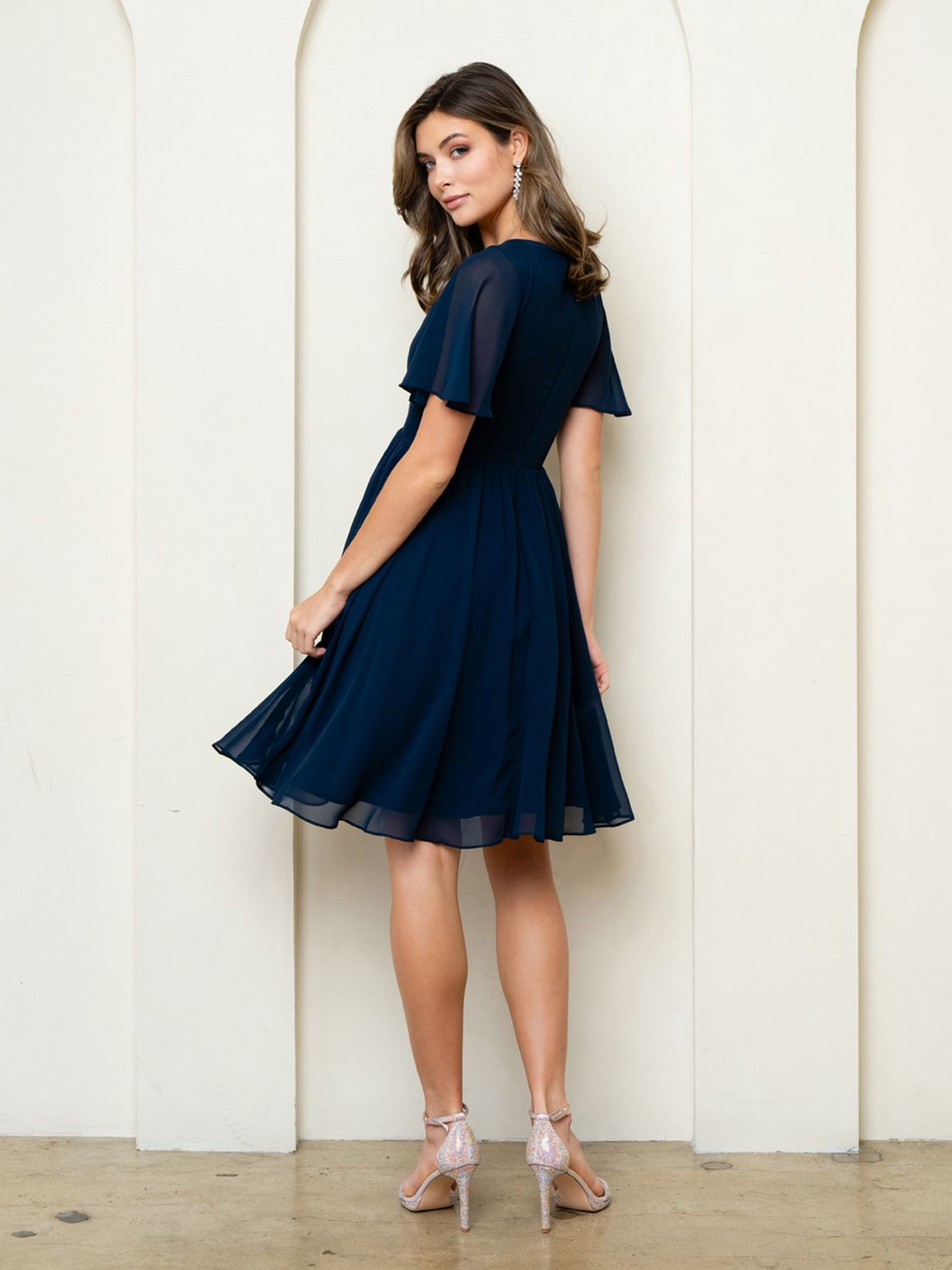 Eva USA EV3508 Structured Soft-Touch A-Line Dress with Tailored Seamwork