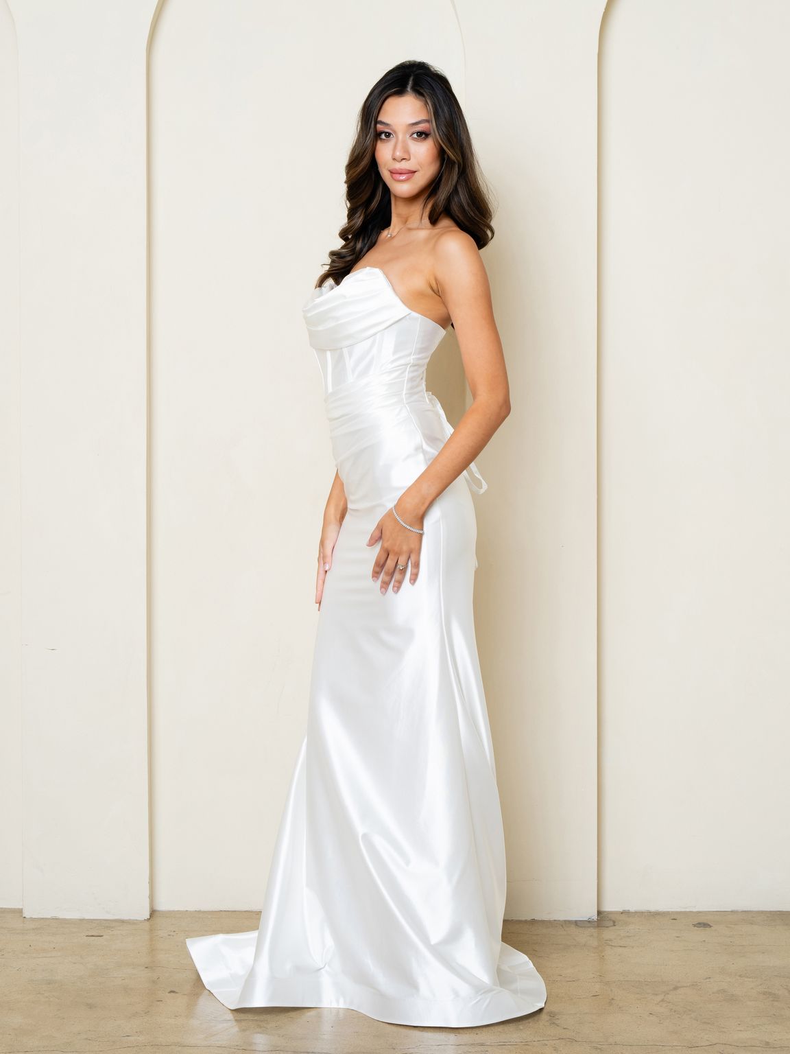 Eva USA EV3526 Minimalist Cowl-Neck Stretch Knit Dress