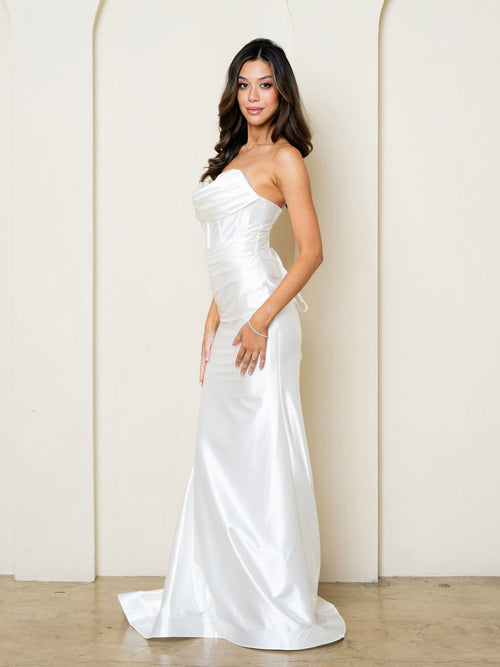 Eva USA EV3526 Minimalist Cowl-Neck Stretch Knit Dress