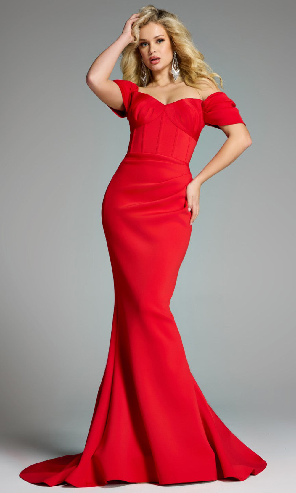 Jovani 36469 - Elegant Off-Shoulder Mermaid Gown