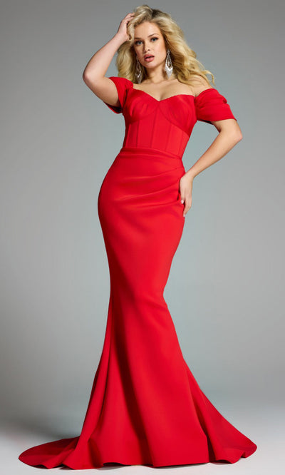 Jovani 36469 - Elegant Off-Shoulder Mermaid Gown