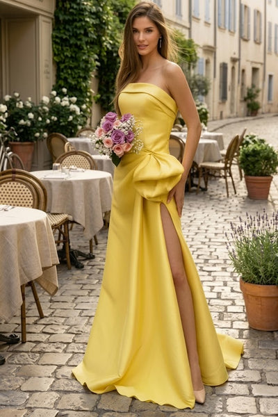 Terani Couture 2111P4019 Glamorous Evening Strapless Mermaid Slit Formal Taffeta Dress