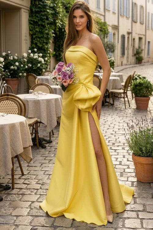 Terani Couture 2111P4019 Glamorous Evening Strapless Mermaid Slit Formal Taffeta Dress