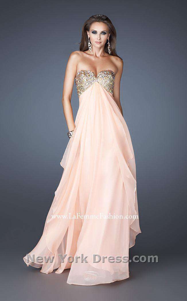 La Femme 18774 Slit Sleeveless Formal Dress