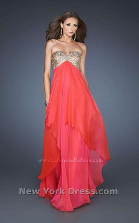 La Femme 18774 Slit Sleeveless Formal Dress