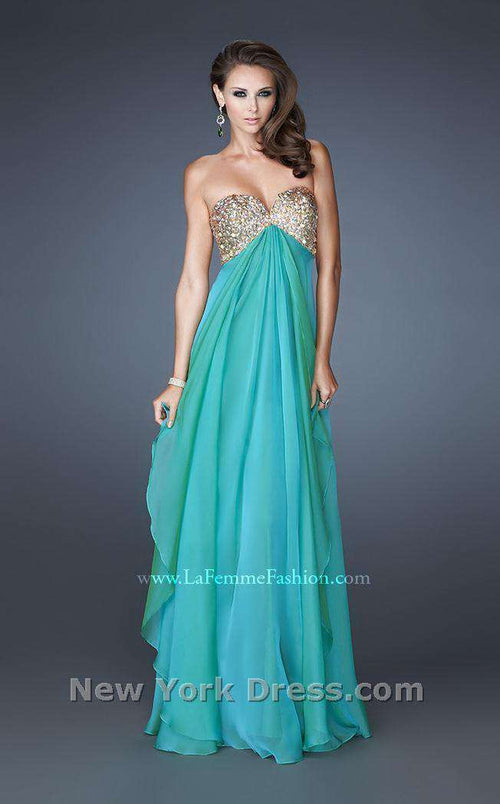 La Femme 18774 Slit Sleeveless Formal Dress