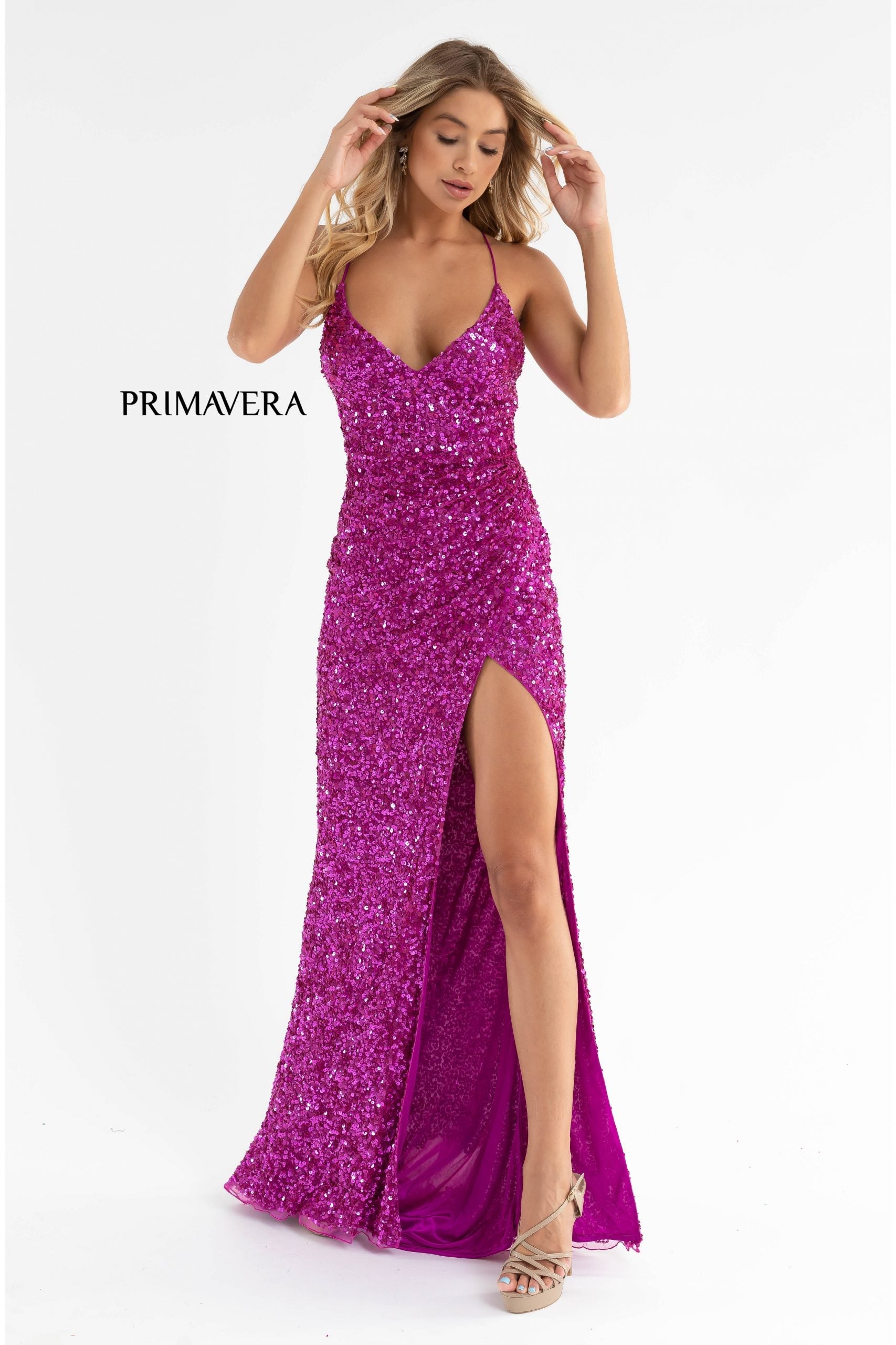 Primavera Couture 3791 Long Sequin Prom Dress
