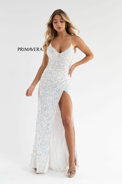 Primavera Couture 3791 Sequin Prom Fitted Long Formal Dress