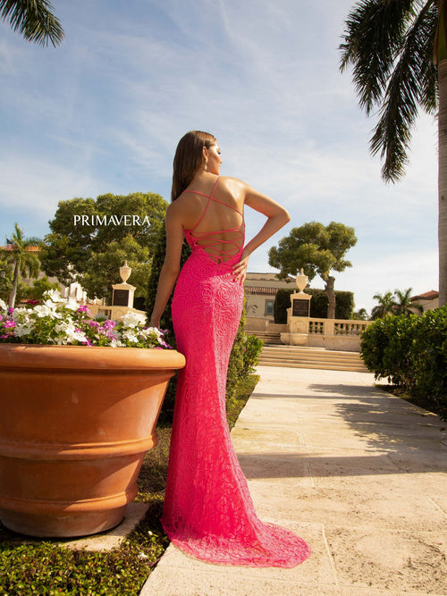 Primavera Couture 3791 Long Fitted Sequin Prom Gown