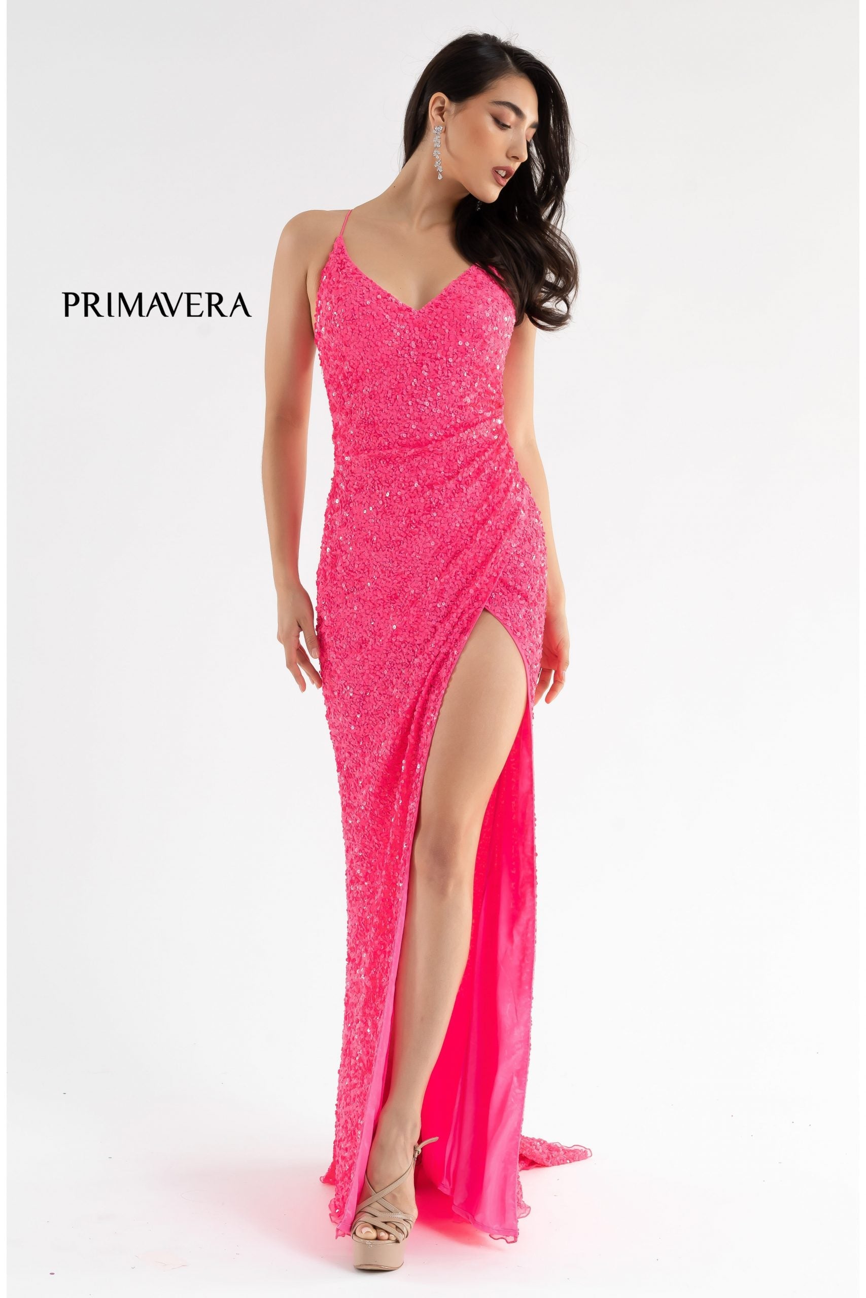 Primavera Couture 3791 Long Fitted Sequin Prom Gown