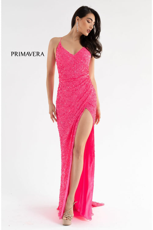 Primavera Couture 3791 Long Fitted Sequin Prom Gown