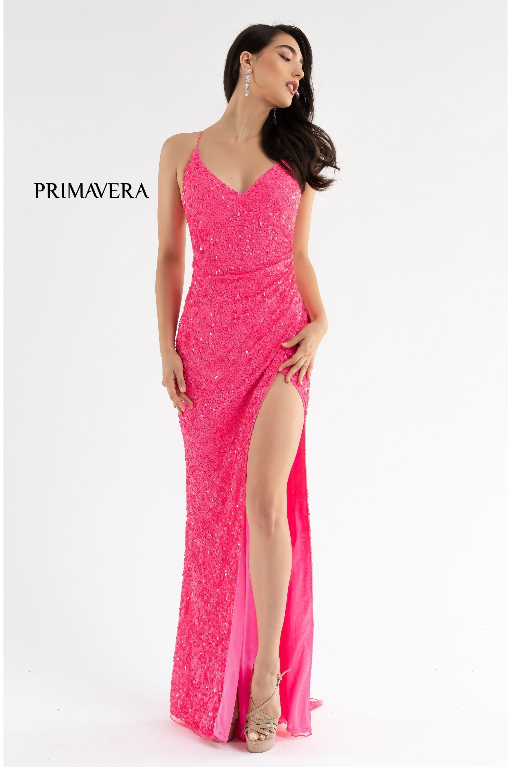 Primavera Couture 3791 Long Fitted Sequin Prom Gown