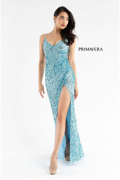 Primavera Couture 3791 Long Fitted Sequin Prom Gown
