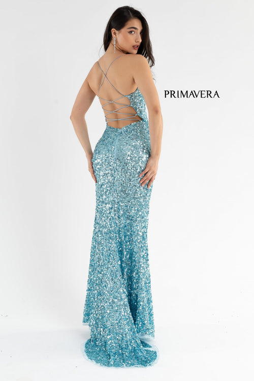Primavera Couture 3791 Long Fitted Sequin Prom Gown