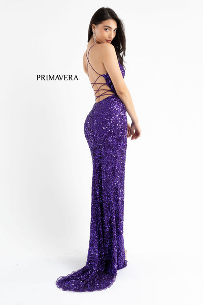 Primavera Couture 3791 Long Fitted Sequin Prom Gown