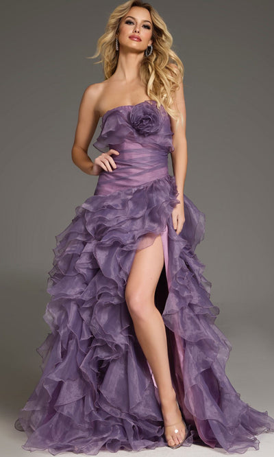 Jovani 38236 - Strapless Ruffled Evening Gown