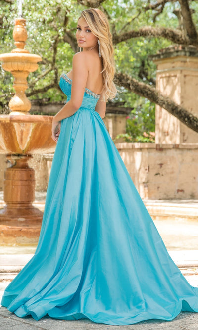 Ava Presley 38337 A-Line Empire Strapless Slit Formal Evening Dress