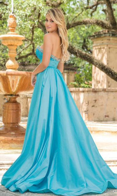 Ava Presley 38337 A-Line Empire Strapless Slit Formal Evening Dress