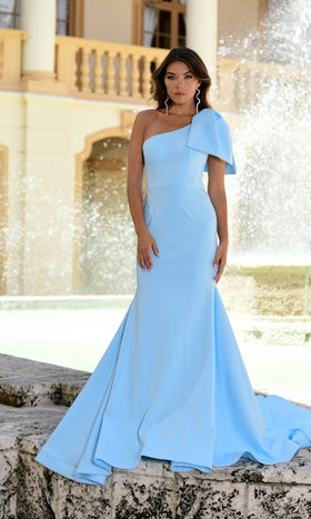 Ava Presley 38347 Classic Modern Long Mermaid One-Shoulder Train Dress